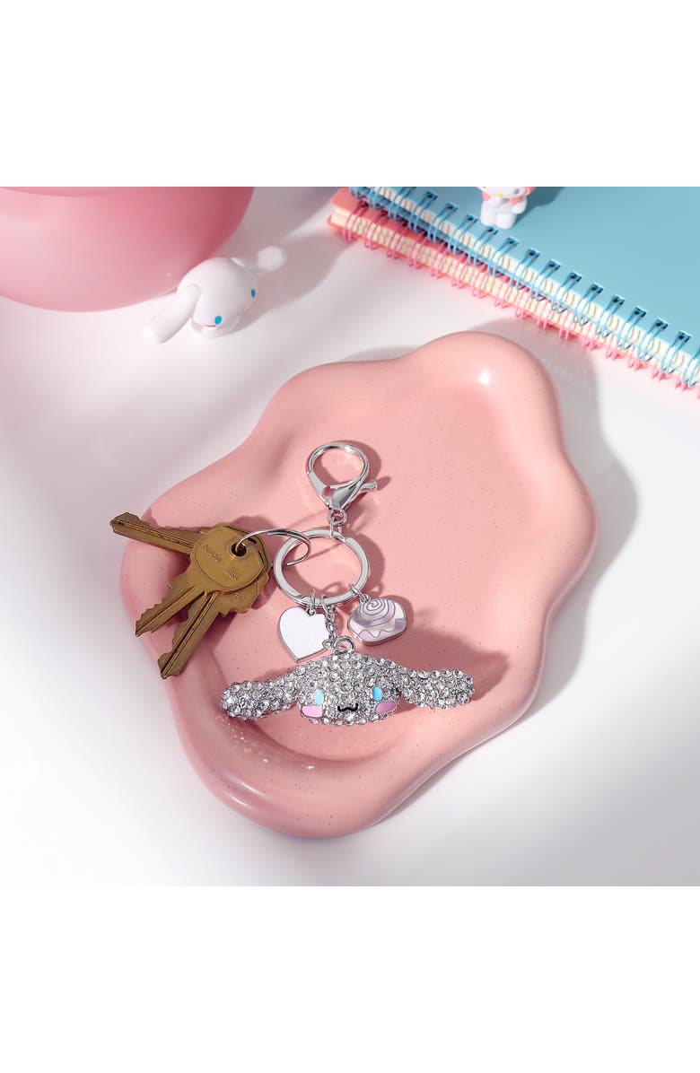 Hello Kitty Cinnamoroll Crystal Keychain with Candy & Heart Charms, Alternate, color, Silver