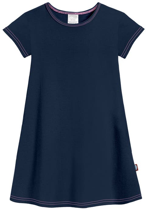 Girls 100% Cotton Soft Knit Jersey Cap Sleeve Dress