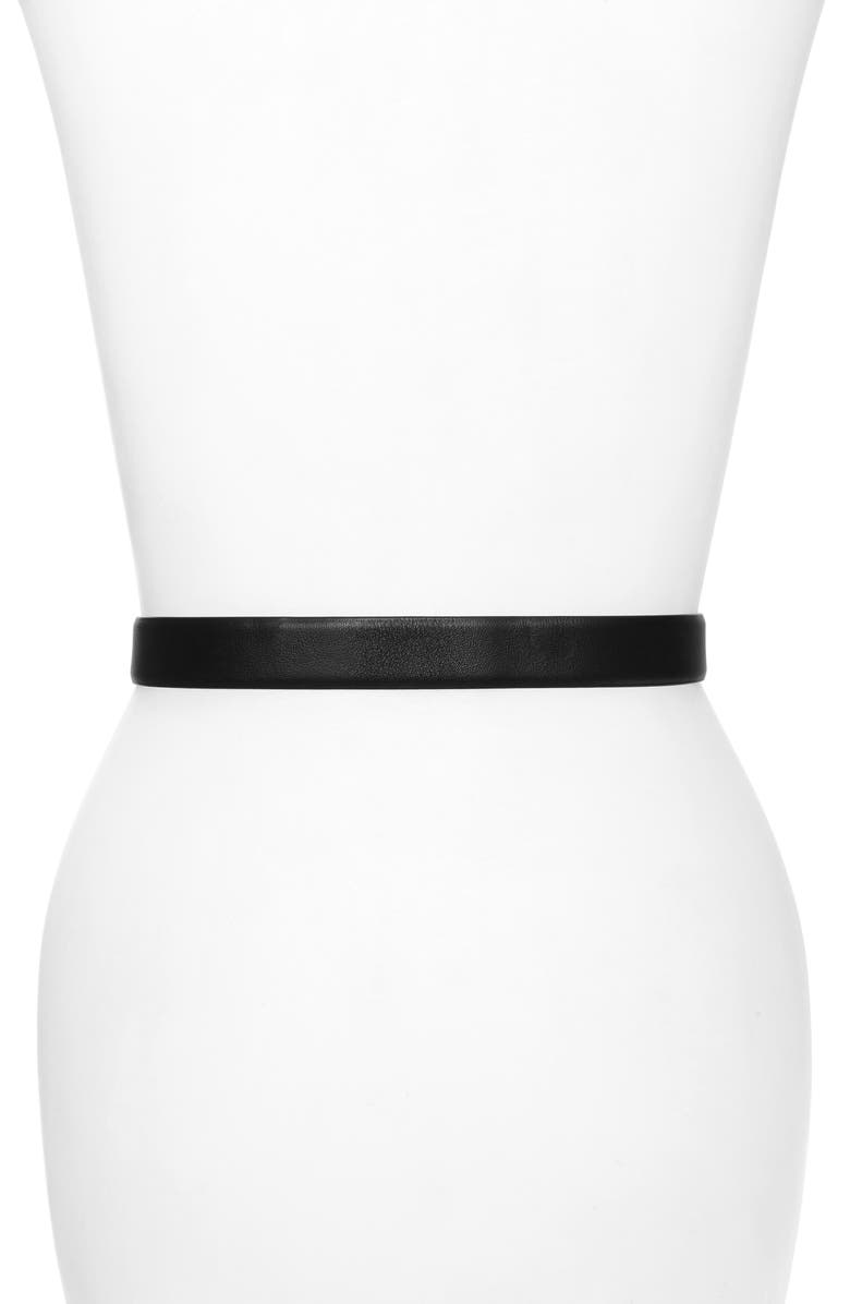 Tory Burch Kira Jeweled Logo Leather Belt, Alternate, color,