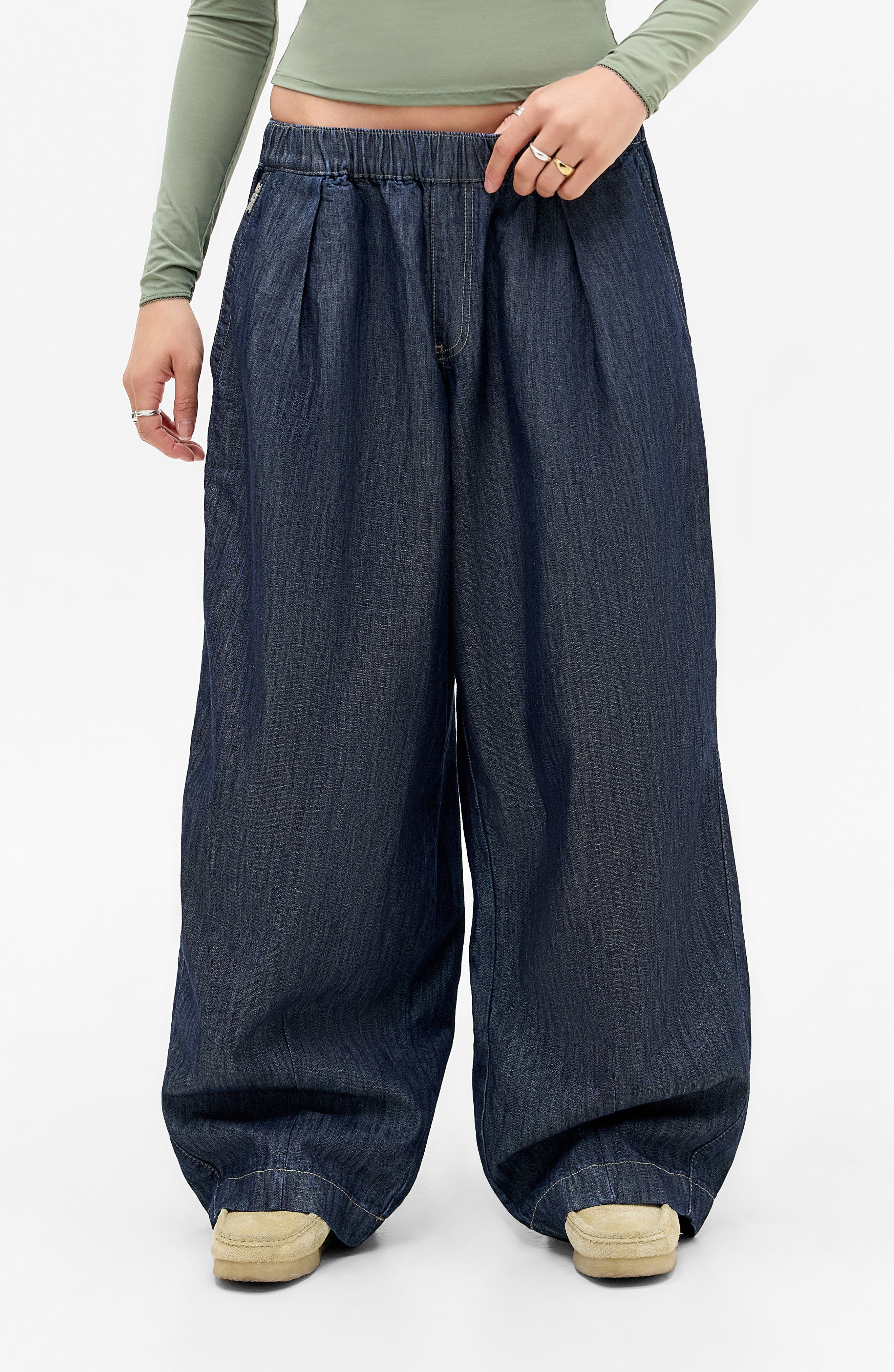 BDG Urban Outfitters Bobbi Pleated Raw Denim Pants