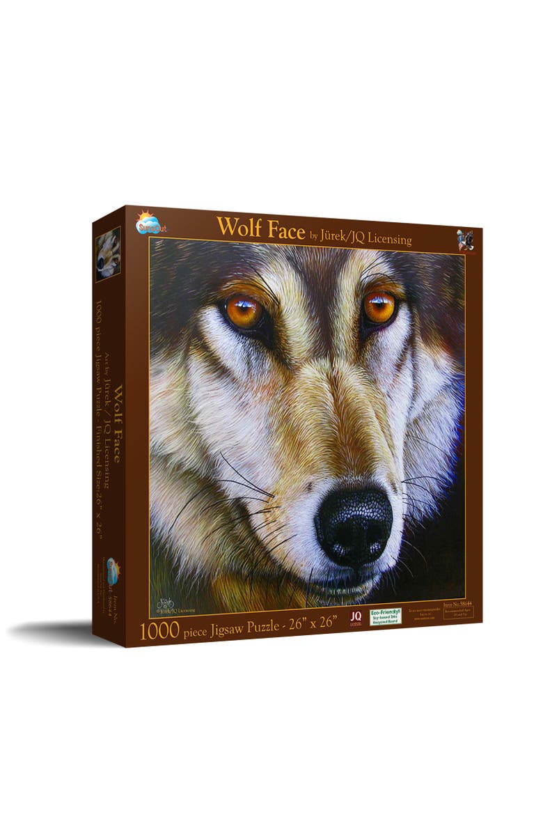 Sunsout Wolf Face 1000 piece Jigsaw Puzzle for Adults, Main, color, Multicolor