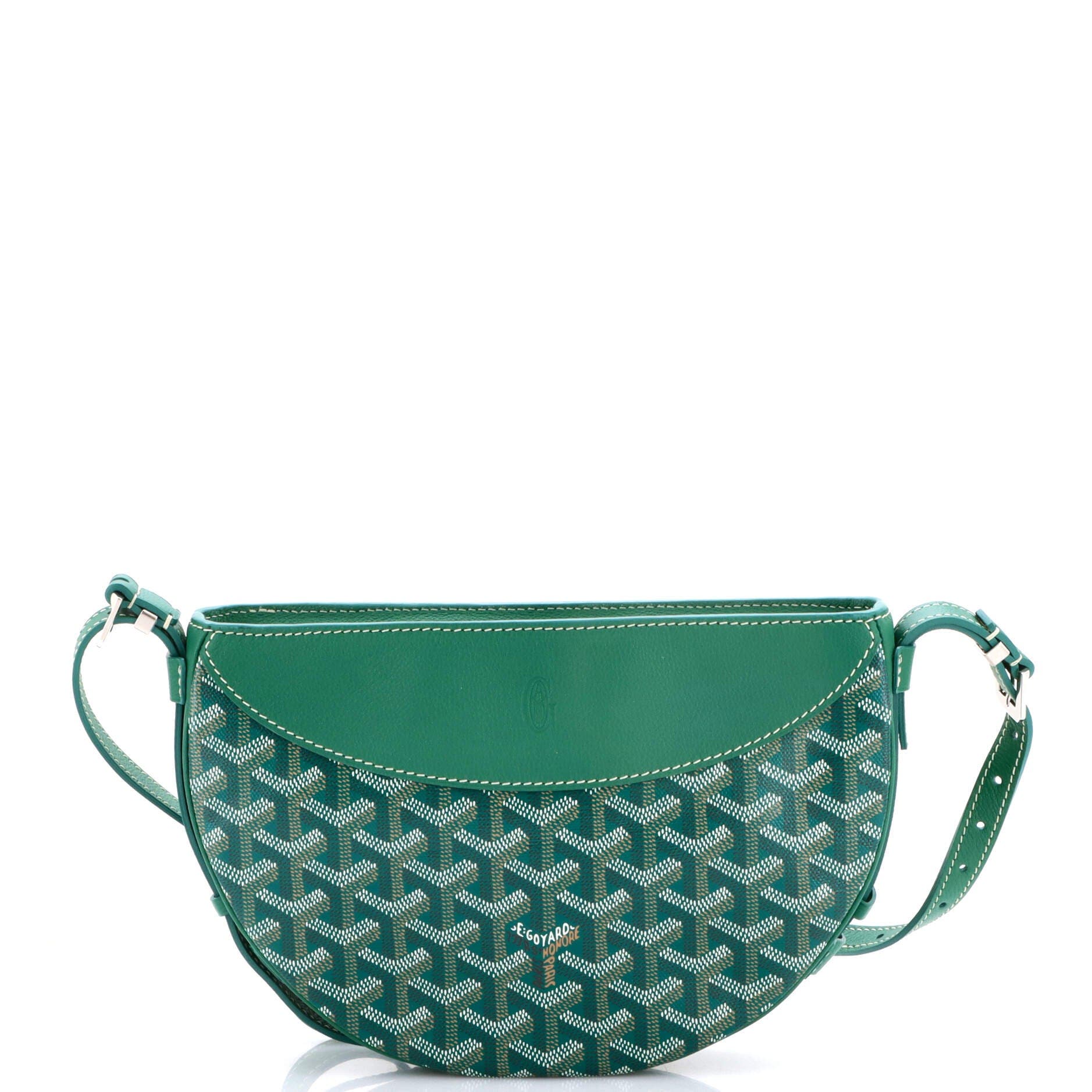 Pre-Owned Goyard Hirondelle Shoulder Bag Coated Canvas and Leather, Main, color, Green