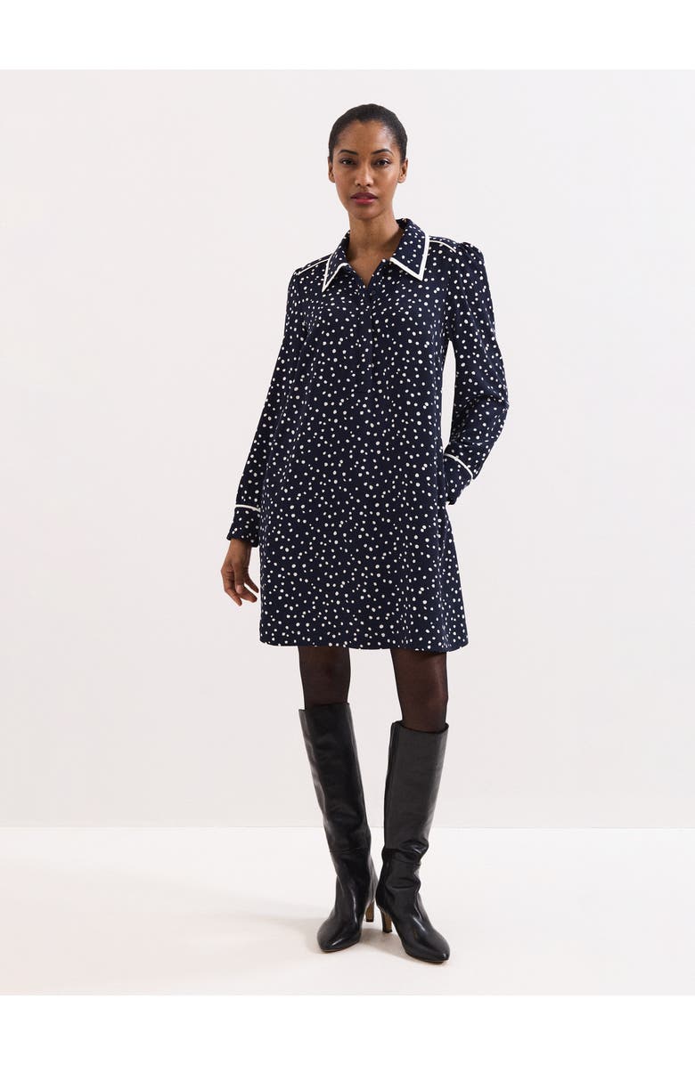 Phase Eight Collared Mini Tunic Dress, Alternate, color, Navy/Ivory
