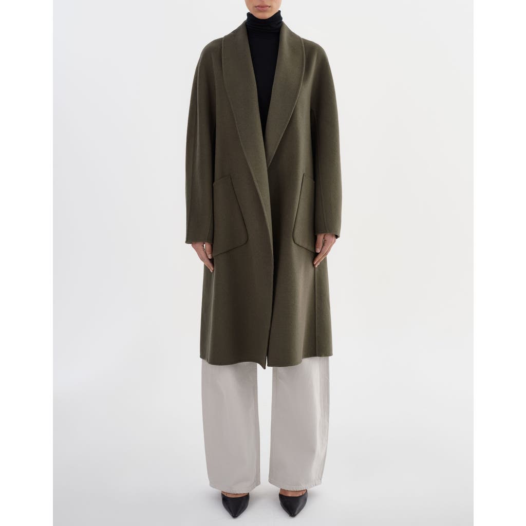 Lamarque Thara | Shawl Collar Wool Coat In Green