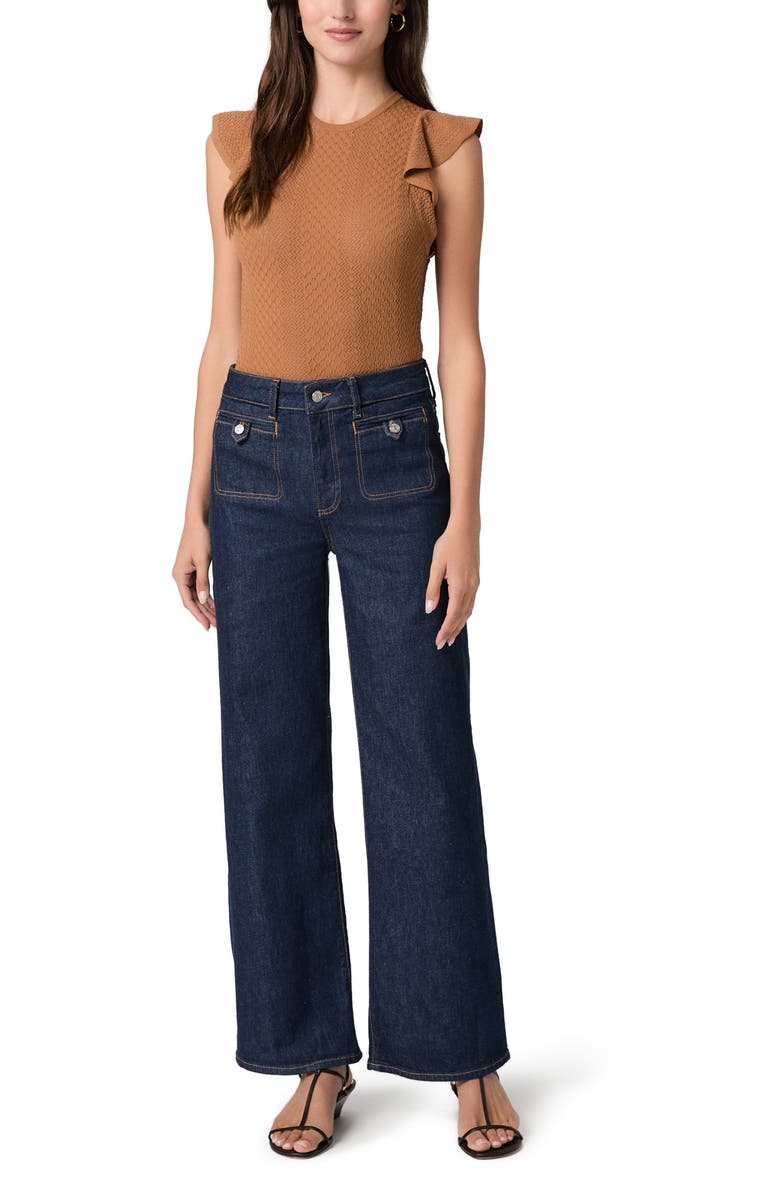 PAIGE Anessa Button Pocket High Waist Wide Leg Jeans, Alternate, color, Amora