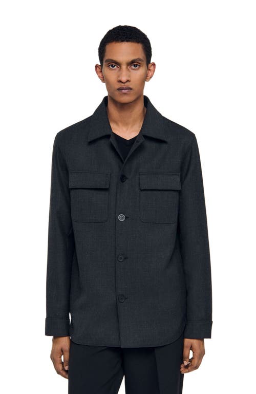 Sandro Wool Overshirt With Pockets