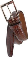 Brooks Brothers Crocodile Embossed Leather Belt