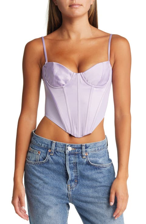 Tamsin Satin Corset Crop Top (Regular & Plus Size)
