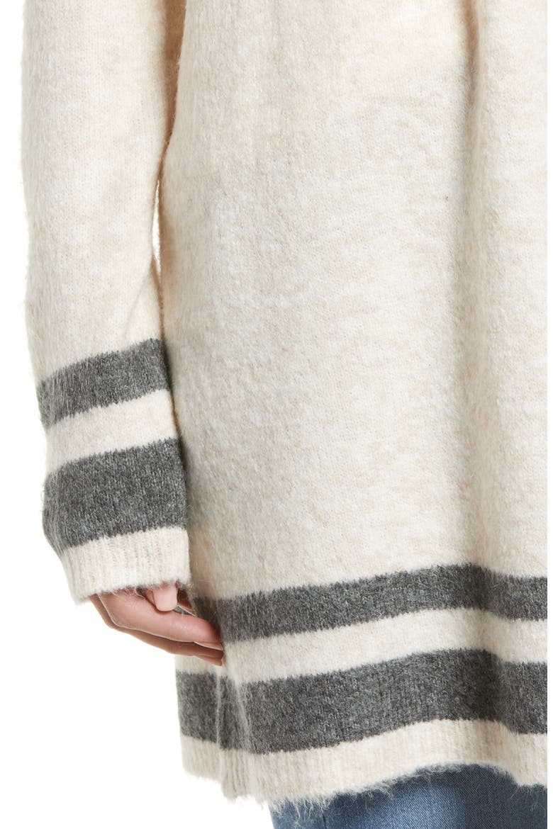 Hank Stripe Shawl Collar Cardigan, Alternate, color, BUFF