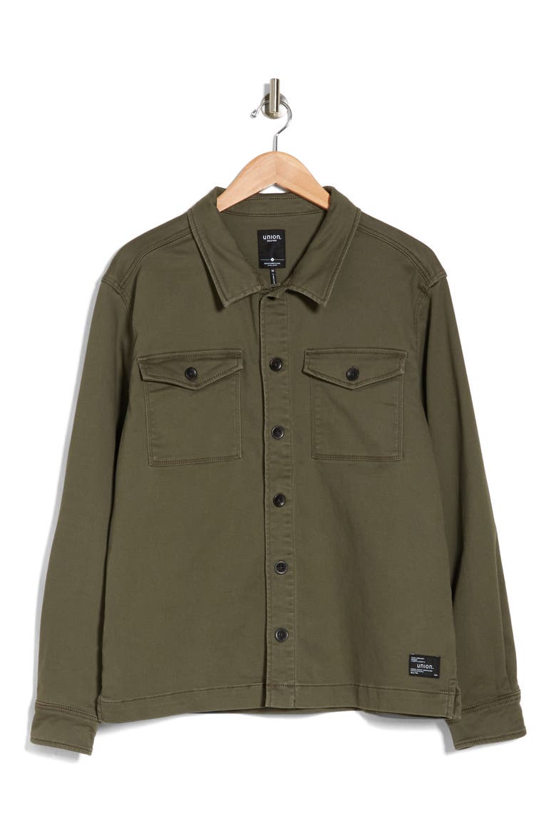 Lounge Twill Knit Shirt Jacket, Alternate, color, MILITARY