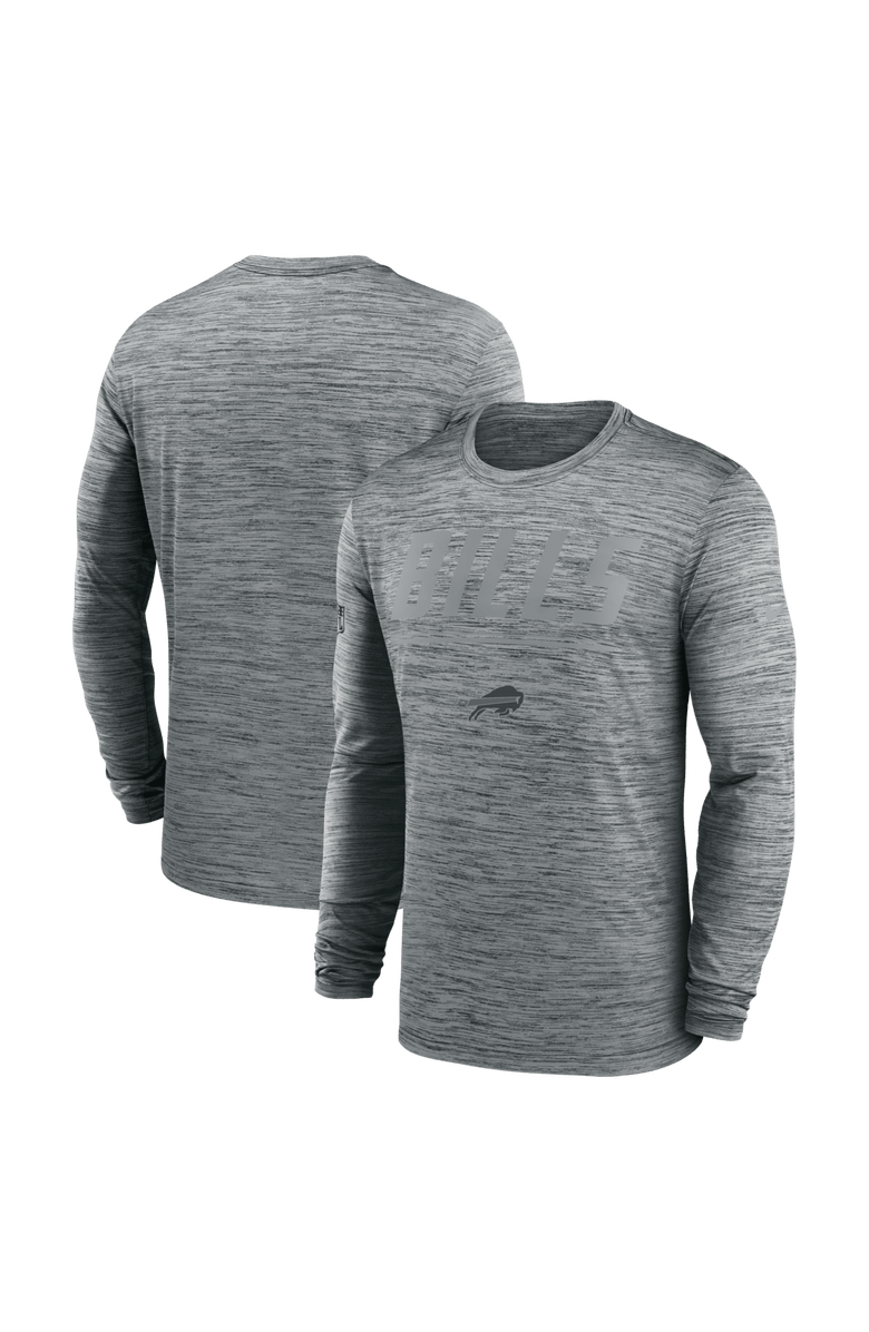 Nike Men's Nike Gray Buffalo Bills Sideline Offensive Transition Velocity Dri-FIT Long Sleeve T-Shirt, Main, color, Gray