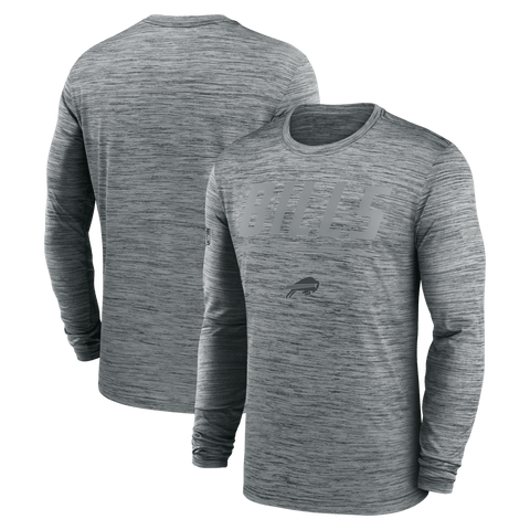 Men's Nike Gray Buffalo Bills Sideline Offensive Transition Velocity Dri-FIT Long Sleeve T-Shirt