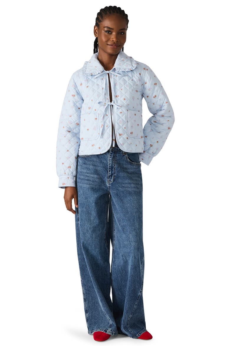 Nellie Floral Quilted Cotton Blend Jacket, Alternate, color, BLURRY FLORAL
