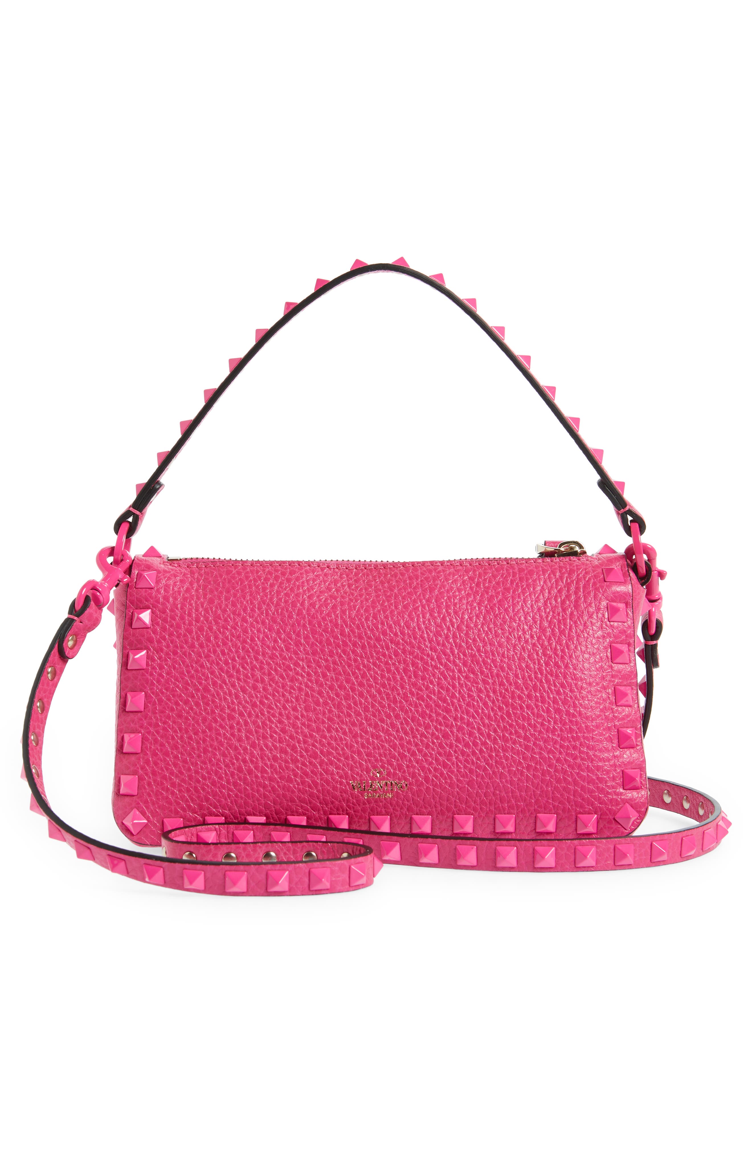Valentino Garavani Small Rockstud Leather Shoulder Bag, Alternate, color, 