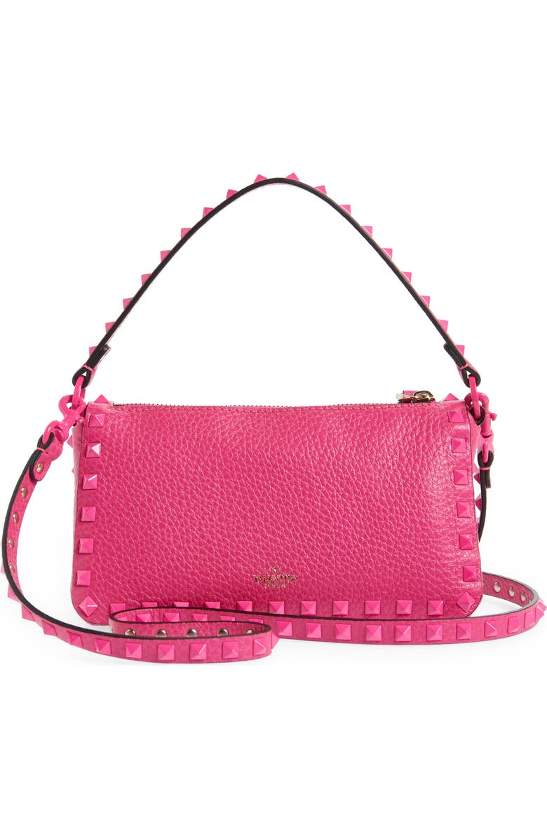 Valentino Garavani Small Rockstud Leather Shoulder Bag, Alternate, color,