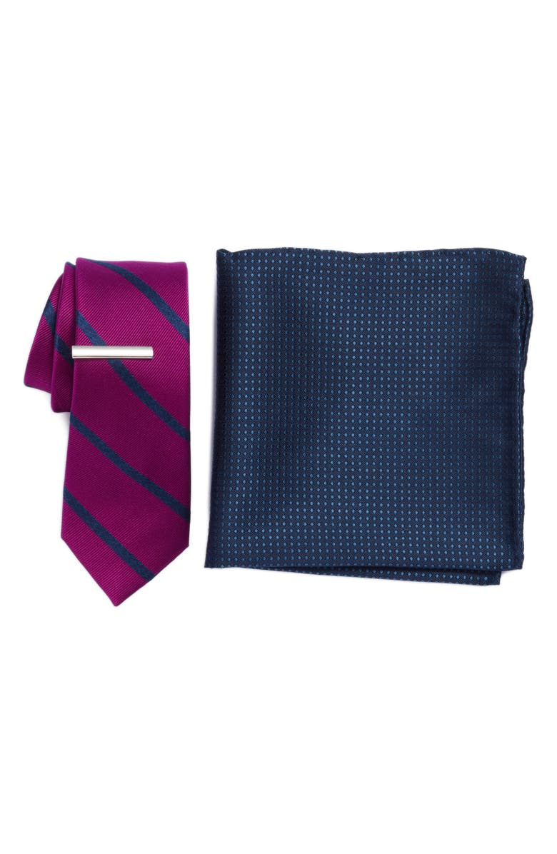 The Tie Bar Wheelhouse Stripe 3-Piece Skinny Tie Style Box, Main, color, 