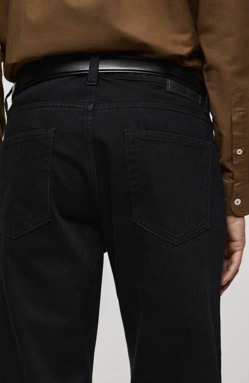 Mango Bob Regular Fit Jeans In Black Denim