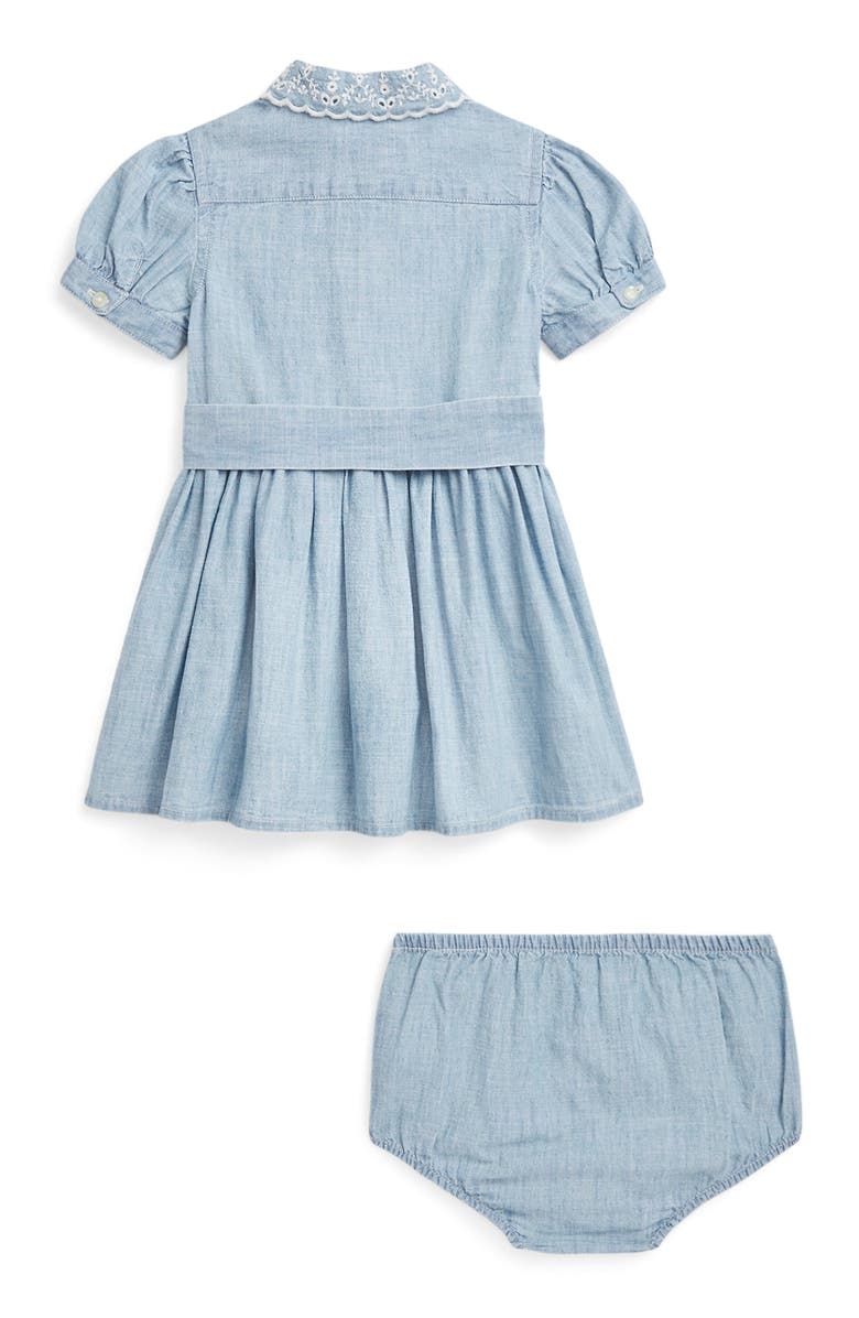Ralph Lauren Cotton Chambray Shirtdress & Bloomers, Alternate, color, 