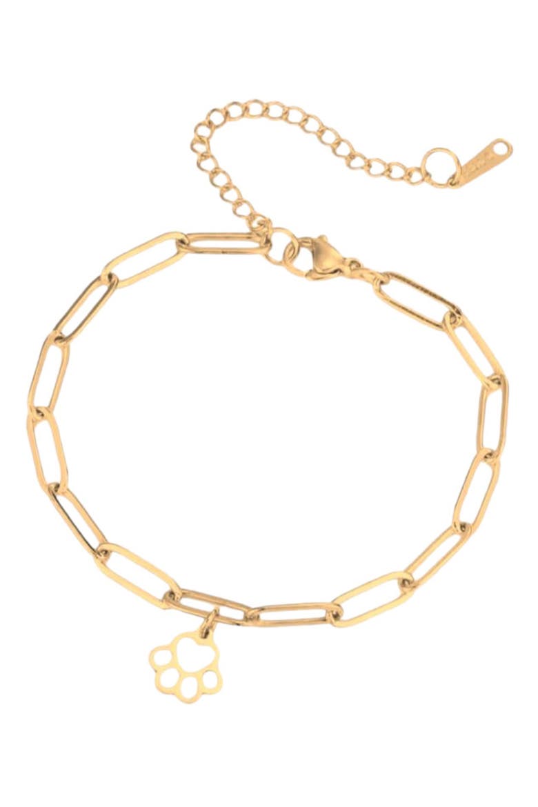 LoyalPrint Delicate Paw Print Link Bracelet, Main, color, Gold