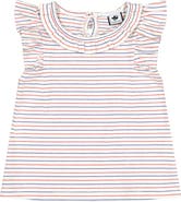 Busy Bees Colette Flutter Sleeve Top Red White Blue Stripe