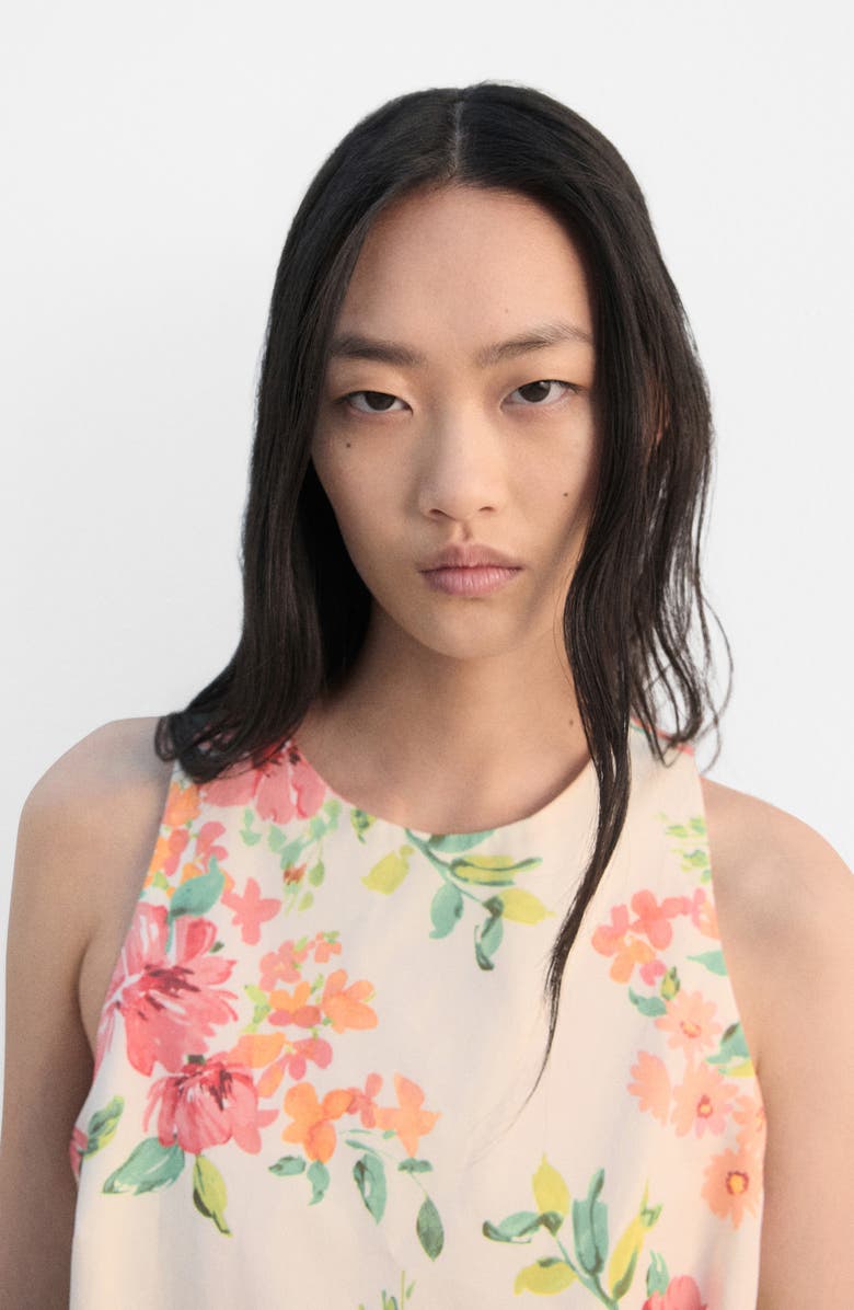 MANGO Floral Cotton Crop Tank, Alternate, color, Off White