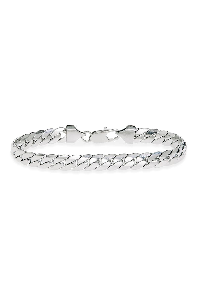 Men's Cuban Chain Bracelet, Alternate, color, SILVER