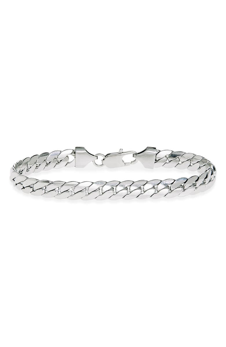 NORDSTROM RACK Men's Cuban Chain Bracelet, Alternate, color, Silver
