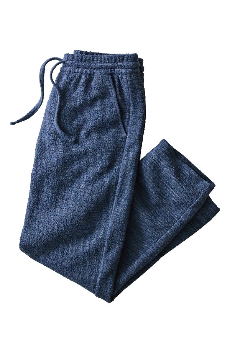 Marine Layer Hugo Cotton Bouclé Drawstring Pants, Alternate, color, Navy