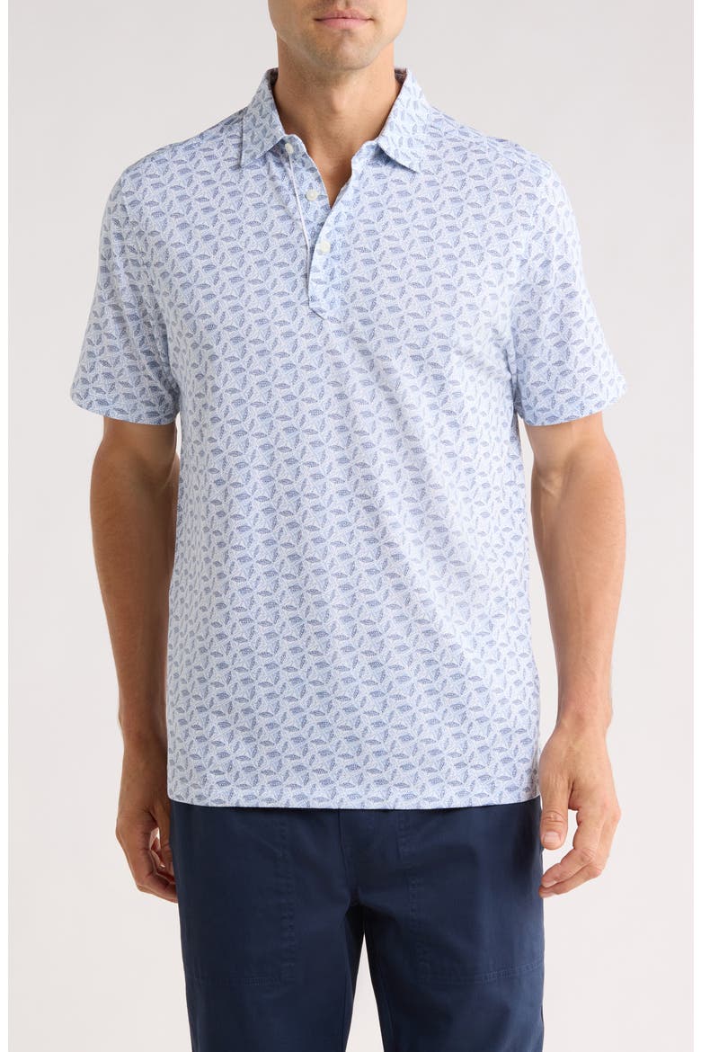 San Rio Twill Sea Flower Knit Polo, Main, color, COBALT HAZE