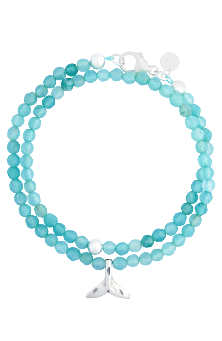 Emma Rae Jade Sterling Silver Wrap Bracelet, Main, color, Silver