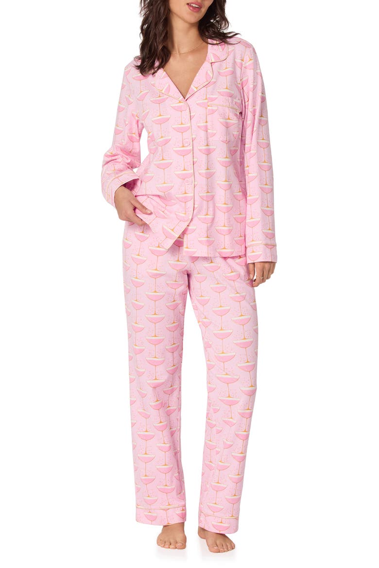 Print Jersey Pajamas, Main, color, PINK CHAMPAGNE COUPE