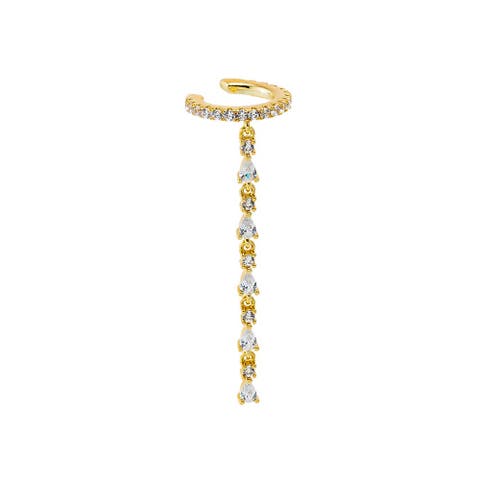 CZ Marquise Tennis Drop Ear Cuff