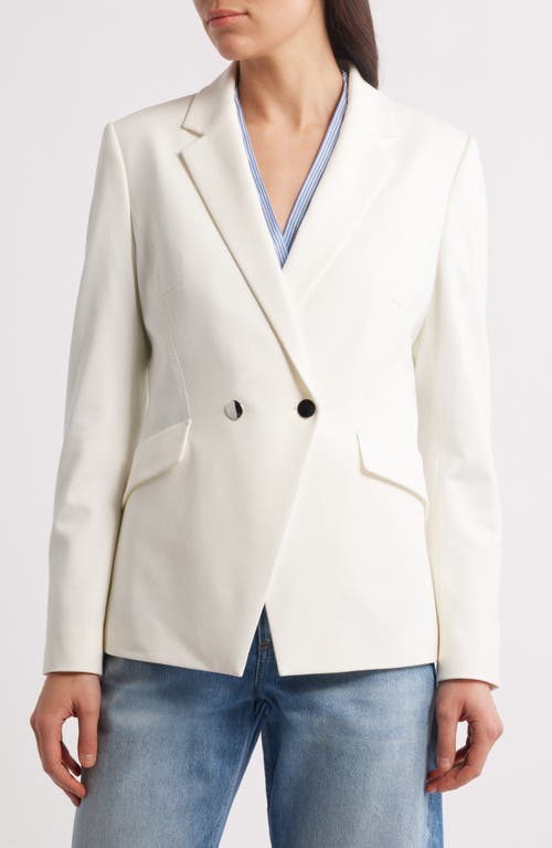 Hugo Boss Boss Jatawa3 Double Breasted Tweed Blazer In Soft Cream