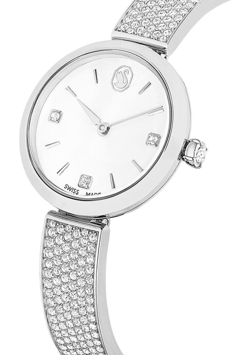Swarovski Illumina Bracelet Watch, 27mm, Alternate, color, Silver