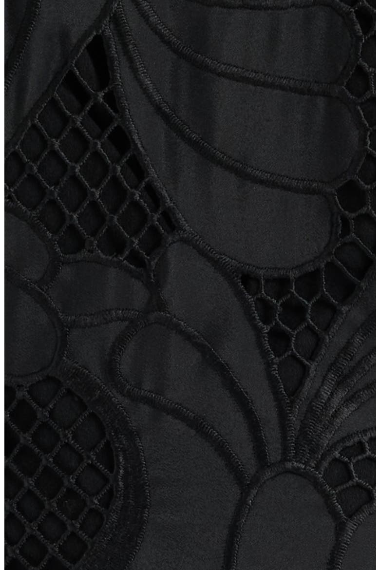 Denise Floral Openwork Halter Neck Midi Dress, Alternate, color, NOIR SWAY WITH ME
