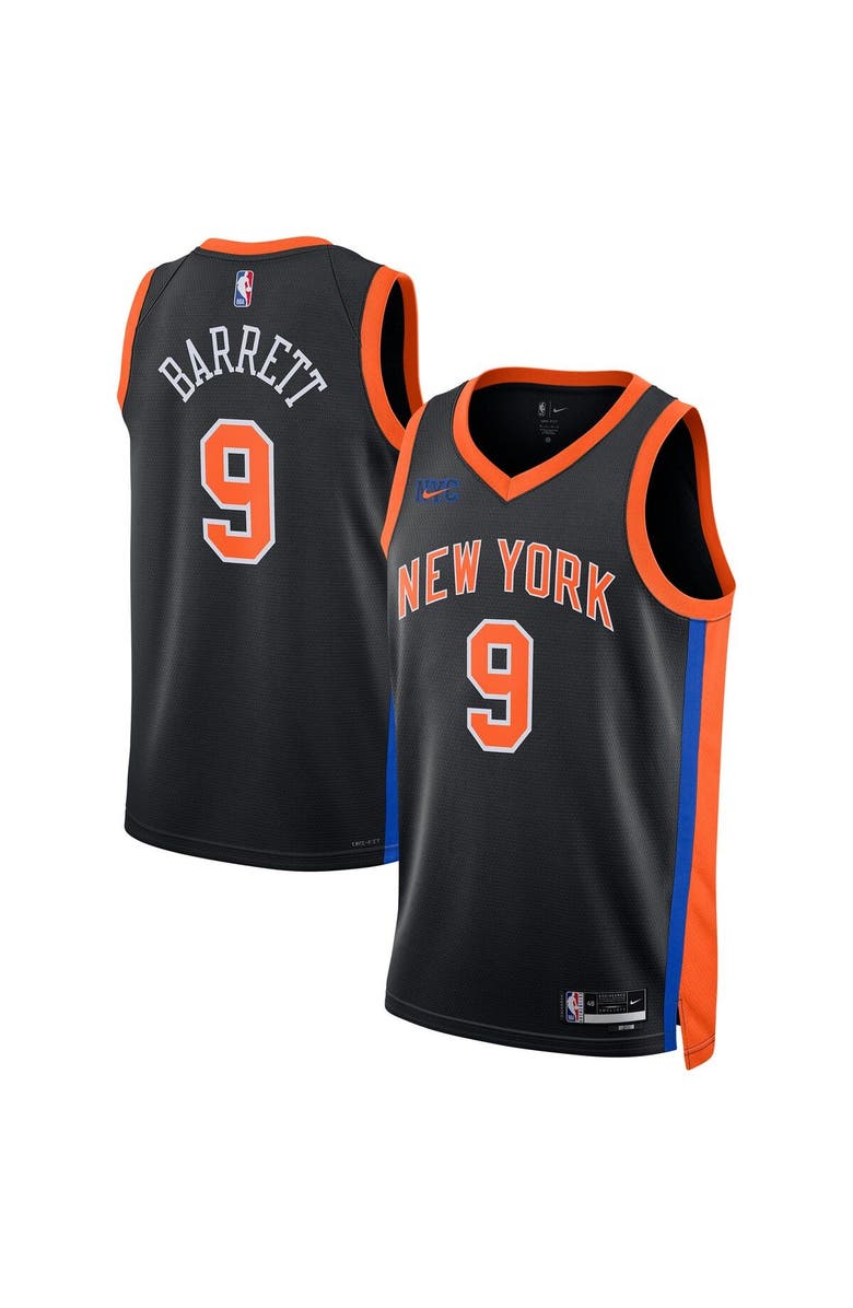 Nike Unisex Nike RJ Barrett Black New York Knicks 2022/23 Swingman Jersey - City Edition, Main, color, 