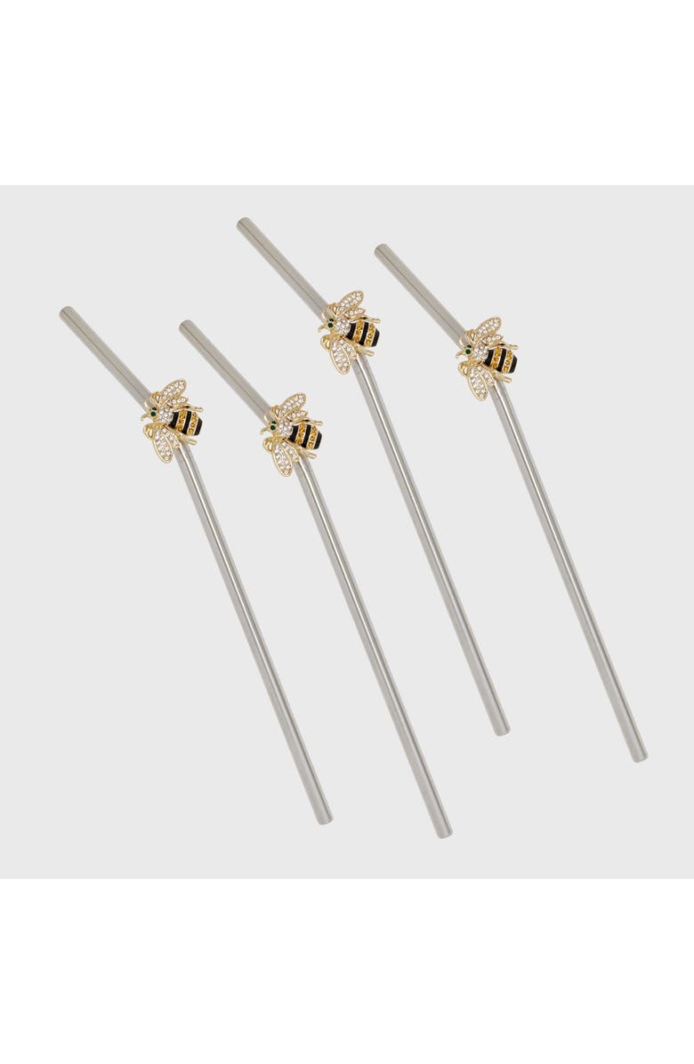 Joanna Buchanan Metal straws, set of four, Alternate, color, Silver