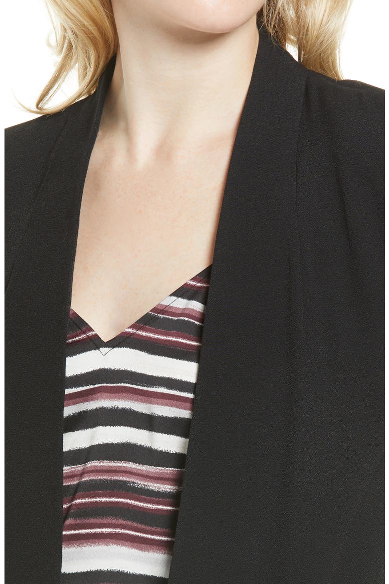 Open Front Long Blazer, Alternate, color, BLACK