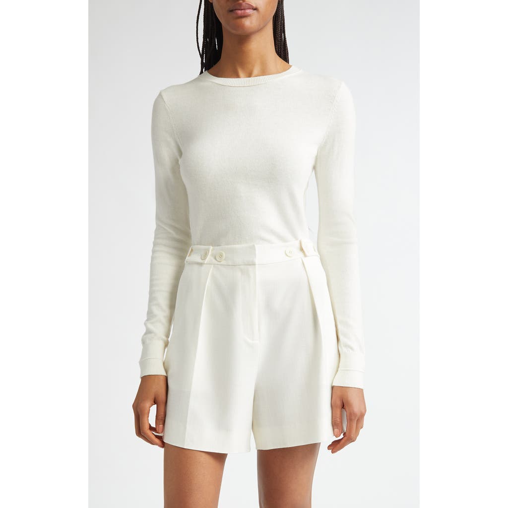 Derek Lam 10 Crosby Alizee Crewneck Cotton & Cashmere Sweater in Blanc De Blanc  product