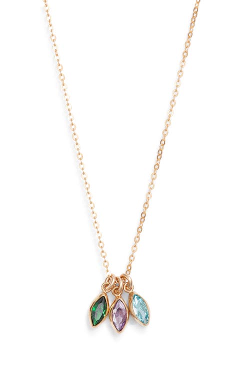 Marquise Multibirthstone Charm Necklace