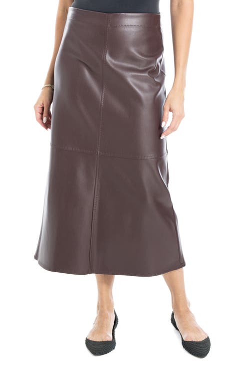 Faux Leather A-Line Skirt