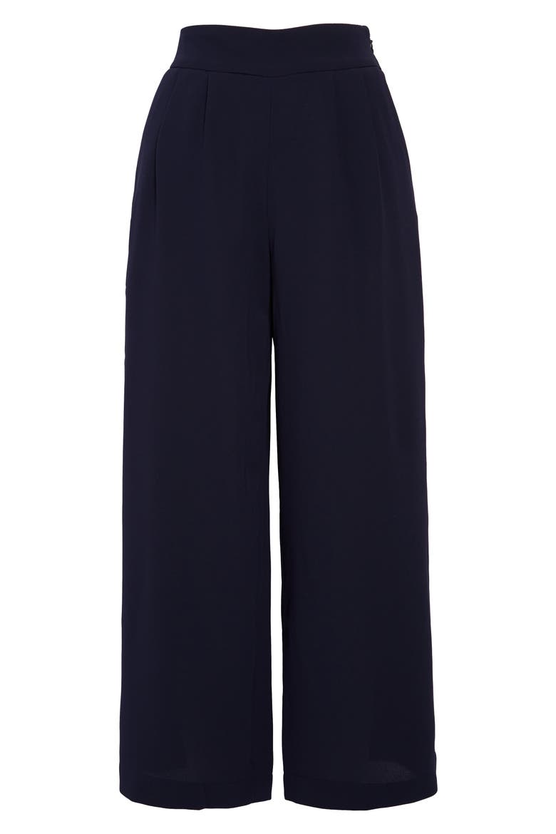 Wide Leg Crepe Trousers, Main, color, BLUE NIGHT
