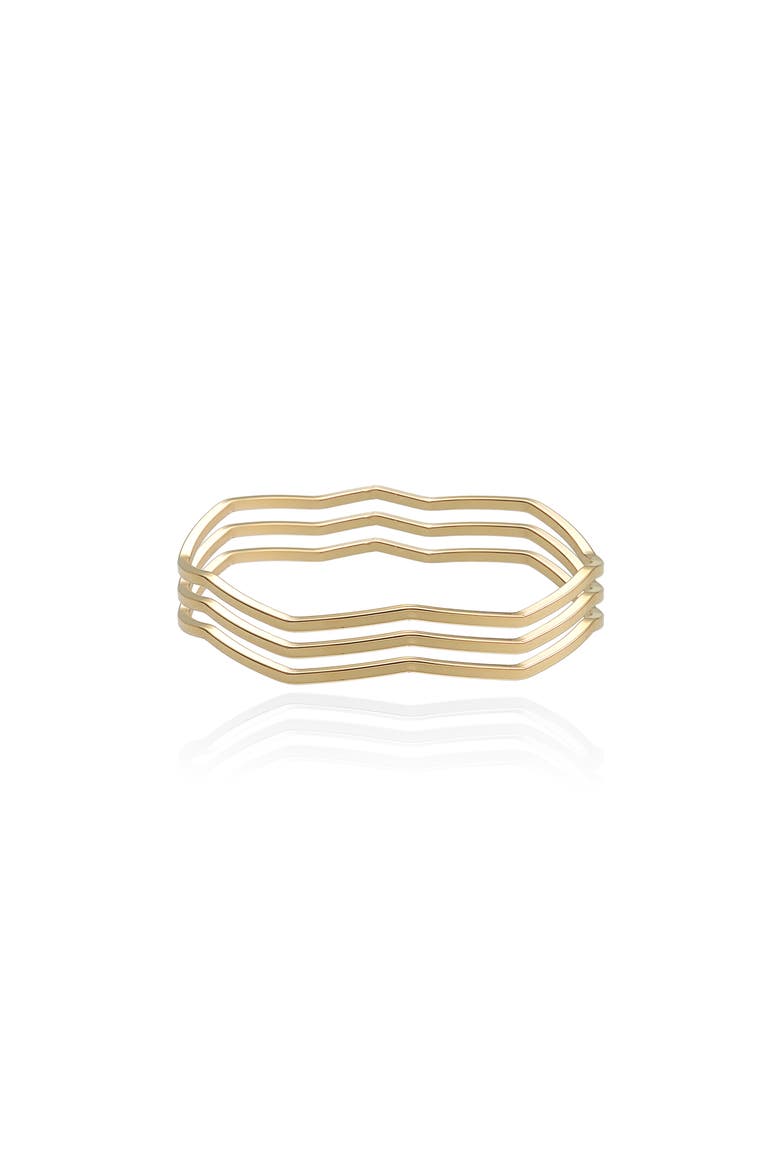 Wavy Days Set of 3 Bangles, Main, color, GOLD