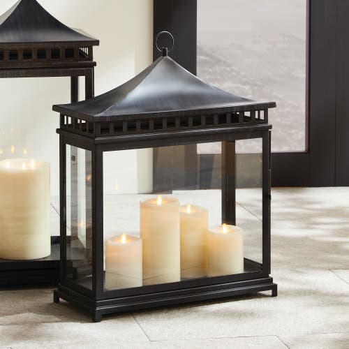Napa Home & Garden Kito Outdoor Rectangular Lantern Candle Holder In Black