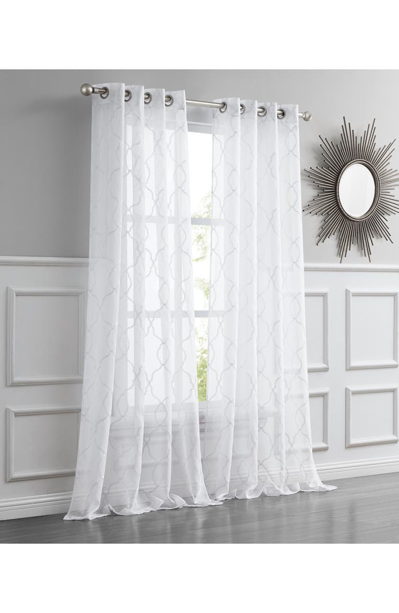 DAINTY HOME Single Sheer Panel Curtain, Main, color, White
