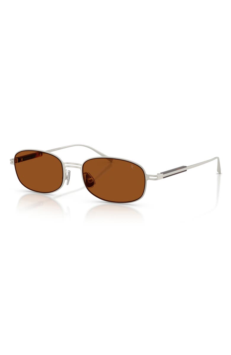 Brunello Cucinelli 51mm Oval Sunglasses, Alternate, color, Matte Silver