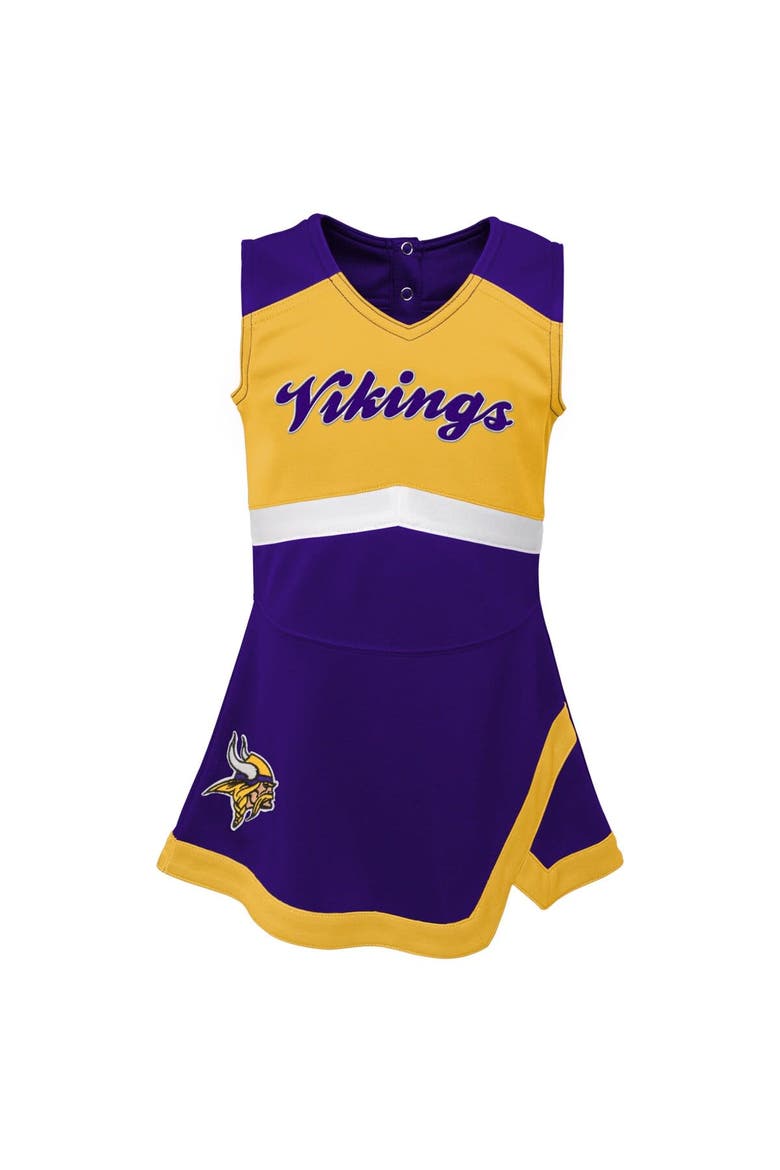 Girls Toddler Purple Minnesota Vikings Cheer Captain Dress with Bloomers, Alternate, color, Purple