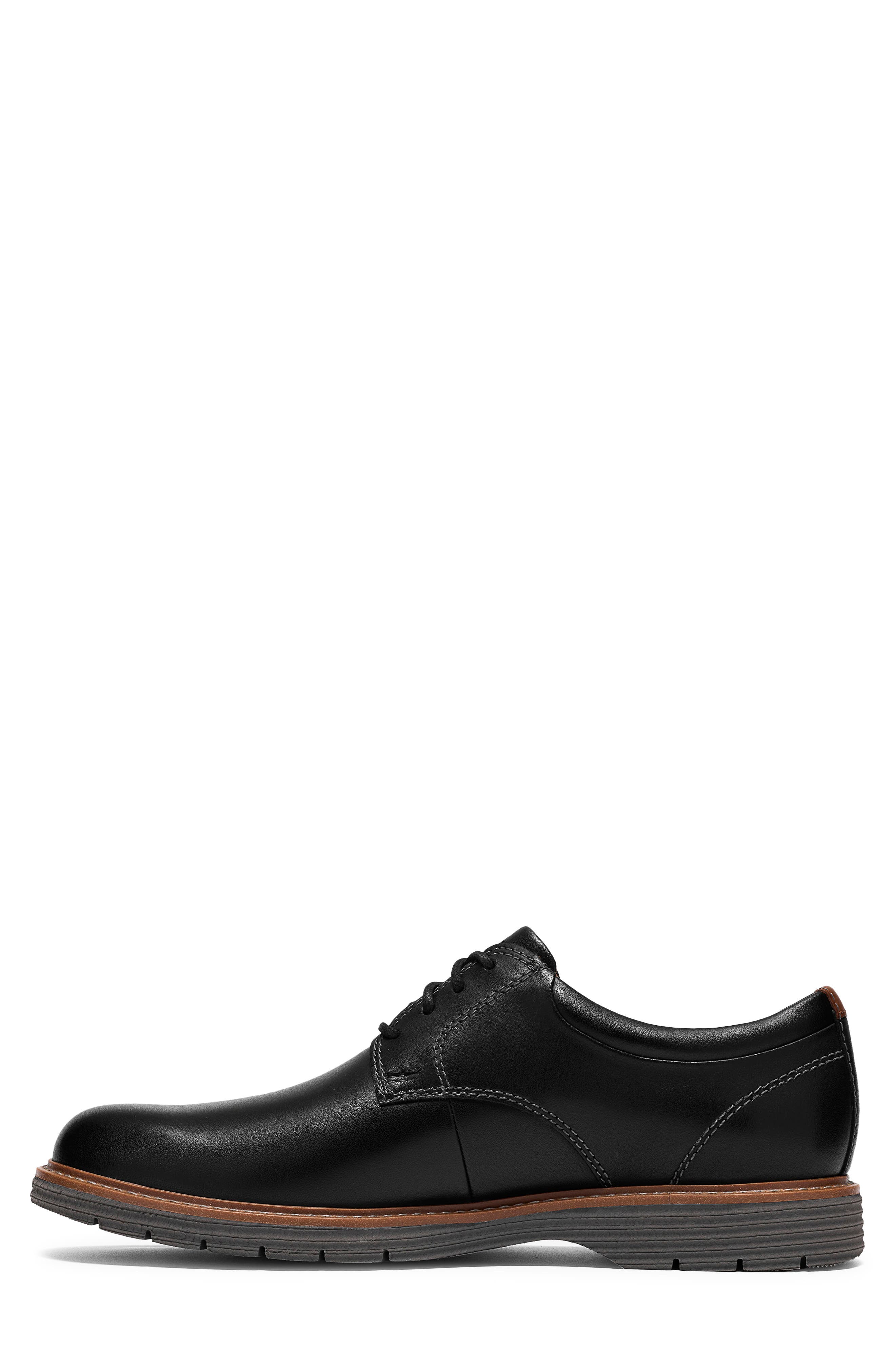 Baystone Plain Toe Derby, Alternate, color, BLACK LEATHER