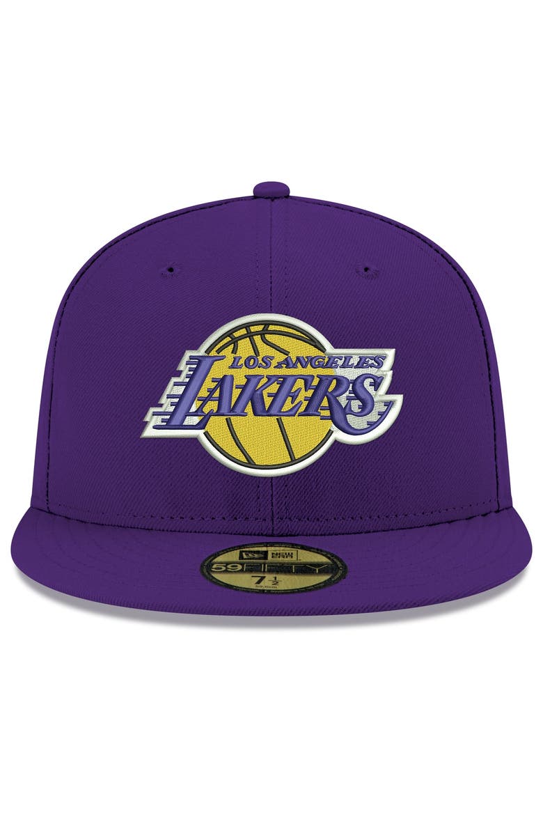 Men's New Era  Purple Los Angeles Lakers Team 59FIFTY Fitted Hat, Alternate, color, Purple