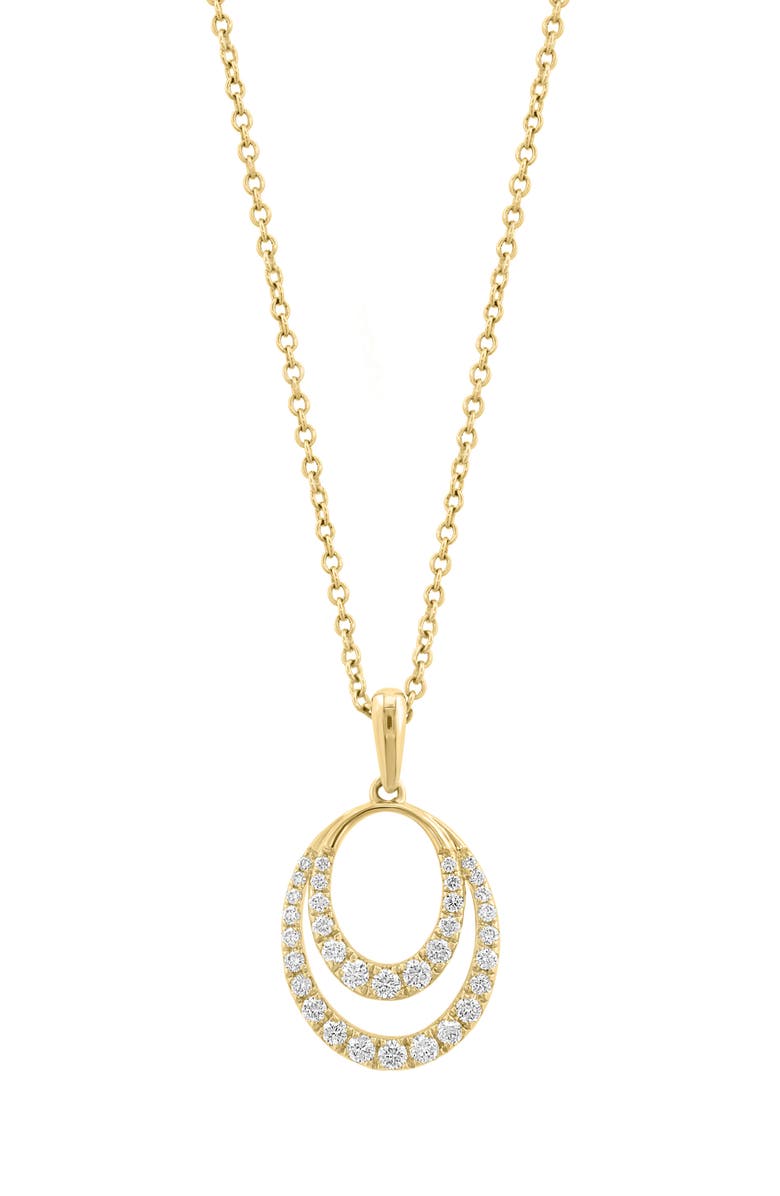EFFY 14K Gold Oval Diamond Pendant Necklace, Main, color, 